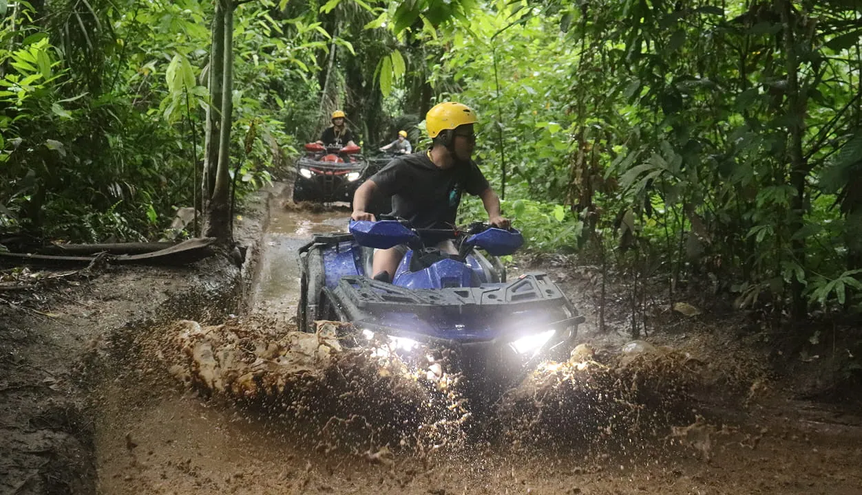 Quad bike in motion